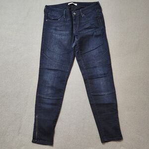 Mavi Darcy Moto Ankle Zip Jeans Dark Wash Size 29 Skinny